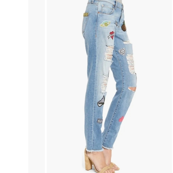 STS BLUE TOMBOY SKINNY SLOUCH PATCH JEAN SIZE 24 LIKE NEW! - Picture 7 of 13